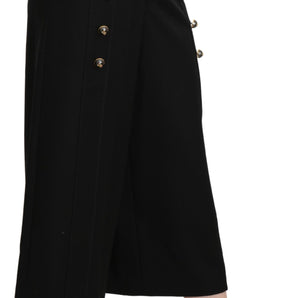 Dolce &amp; Gabbana Elegant High Waist Wide Leg Virgin Wool Trousers