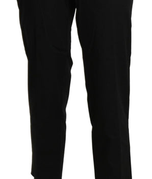 BENCIVENGA Black High Waist Straight Cropped Dress Pants BENCIVENGA 