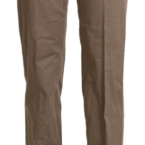 BENCIVENGA Elegant High Waist Straight Pants in Brown