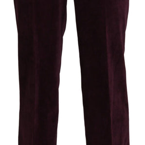 BENCIVENGA Elegant High Waist Straight Purple Pants