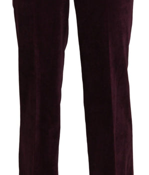 BENCIVENGA Purple Suede High Waist Straight Trouser Pants BENCIVENGA 