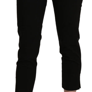 BENCIVENGA Elegant Black High Waist Cropped Pants