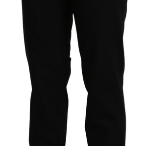 BENCIVENGA Elegant High Waist Straight Black Trousers