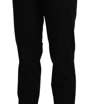 BENCIVENGA Black High Waist Straight Casual Trouser Pant BENCIVENGA 