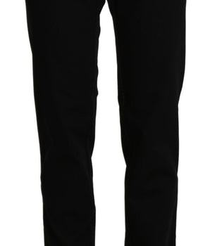 BENCIVENGA Black High Waist Straight Casual Trouser Pant BENCIVENGA 