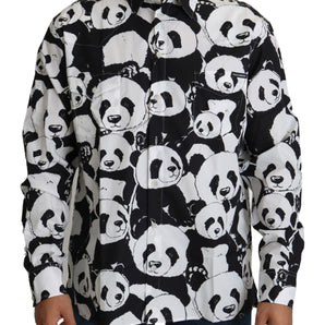 Dolce &amp; Gabbana Camisa de puro algodón con estampado de panda - Negro Blanco