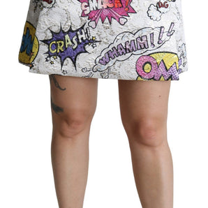 Dolce & Gabbana Chic Cartoon Brocade Mini Skirt