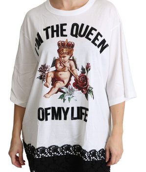 Dolce &amp; Gabbana Camiseta elegante de mezcla de algodón blanca