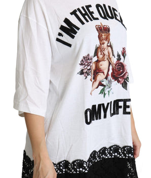 Dolce &amp; Gabbana Camiseta elegante de mezcla de algodón blanca