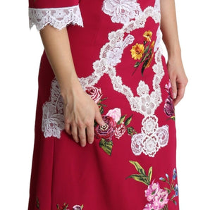 Dolce &amp; Gabbana Floral Embroidered Sheath Midi Dress