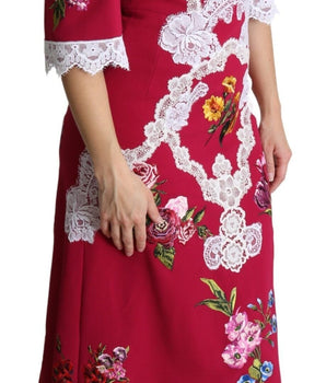 Dolce & Gabbana Floral Embroidered Sheath Midi Dress Dolce & Gabbana 