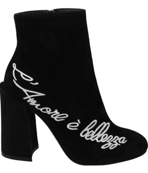 Botines bordados Dolce &amp; Gabbana en ante de piel de cordero