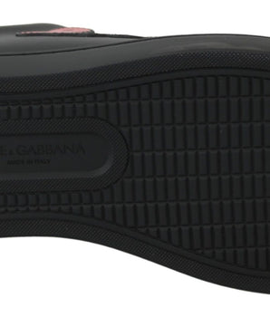 Dolce & Gabbana Black Leather Love Heart Sneakers Womens Shoes