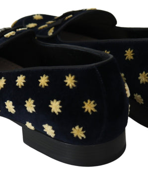 Dolce & Gabbana Elegant Velvet Crown Embroidery Loafers Dolce & Gabbana 