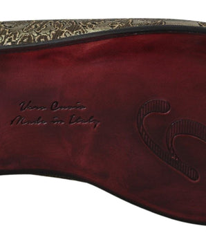 Dolce & Gabbana Gold Bordeaux Loafers Slides Dress Shoes Dolce & Gabbana 