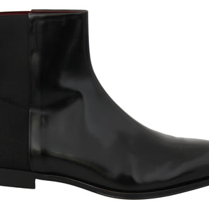 Dolce & Gabbana Elegant Black Leather Chelsea Boots