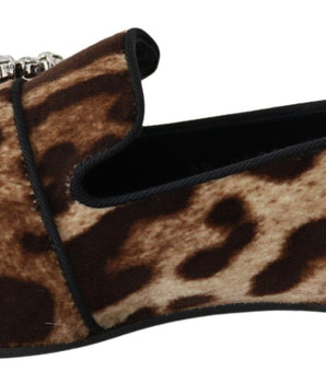 Dolce & Gabbana Leopard Print Crystal Embellished Loafers Dolce & Gabbana 