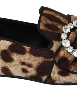 Dolce & Gabbana Leopard Print Crystal Embellished Loafers Dolce & Gabbana 
