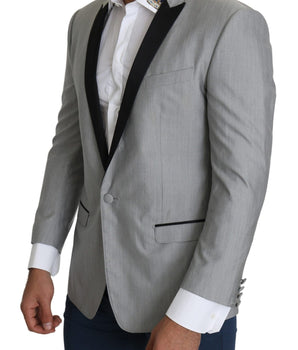 Dolce & Gabbana Elegant Silk Blend Light Gray Blazer Dolce & Gabbana 