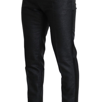Dolce & Gabbana Elegant Metallic Black Dress Pants Dolce & Gabbana 
