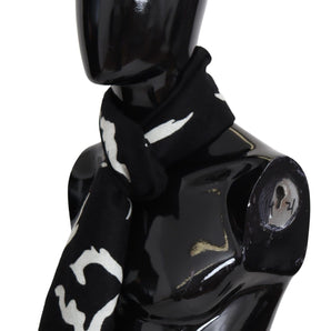 Givenchy Black White Wool Unisex Winter Warm Scarf Wrap Shawl Givenchy 