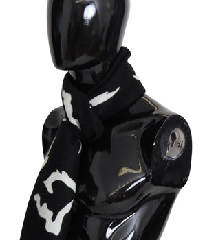 Givenchy Black White Wool Unisex Winter Warm Scarf Wrap Shawl Givenchy 