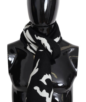 Givenchy Black White Wool Unisex Winter Warm Scarf Wrap Shawl Givenchy 