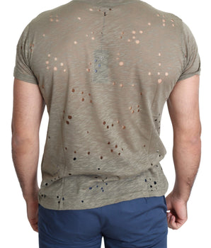 Guess Chic Brown Cotton Stretch Tee Guess 