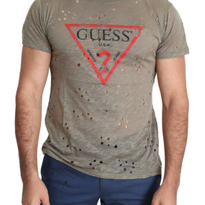 Guess Chic camiseta elástica de algodón marrón