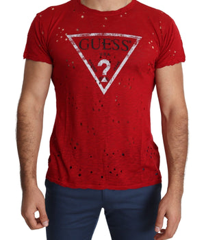 Guess Radiant Red Cotton Tee Perfect For Everyday Style Guess 