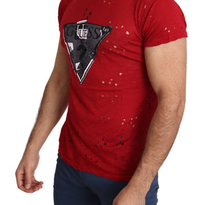 Guess Camiseta de algodón roja radiante perfecta para el estilo diario