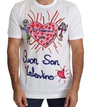 Dolce & Gabbana Romantic Heart Print Crew Neck Tee Dolce & Gabbana 