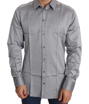 Dolce & Gabbana Elegant Gray Slim Fit Cotton Dress Shirt Dolce & Gabbana 