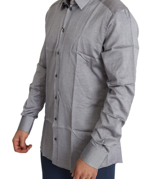 Dolce & Gabbana Elegant Gray Slim Fit Cotton Dress Shirt Dolce & Gabbana 