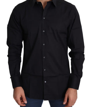 Dolce & Gabbana Elegant Black Cotton Stretch Dress Shirt Dolce & Gabbana 