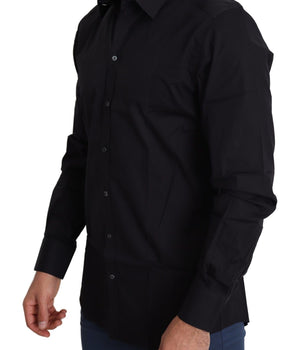 Dolce & Gabbana Elegant Black Cotton Stretch Dress Shirt Dolce & Gabbana 