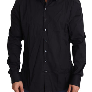 Dolce &amp; Gabbana Camisa de vestir negra elegante slim fit