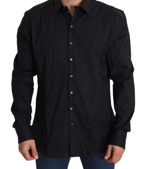 Dolce & Gabbana Elegant Slim Fit Black Dress Shirt Dolce & Gabbana 