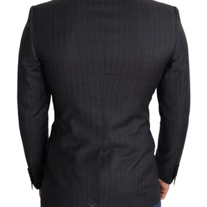 Dolce & Gabbana Elegant Black Virgin Wool Martini Blazer