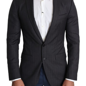 Dolce & Gabbana Elegant Black Virgin Wool Martini Blazer