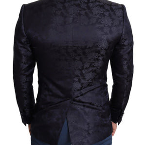 Dolce &amp; Gabbana Elegant Silk Blend Martini Blazer in Blue