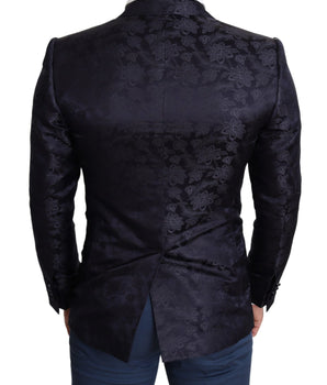 Dolce & Gabbana Elegant Silk Blend Martini Blazer in Blue Dolce & Gabbana 