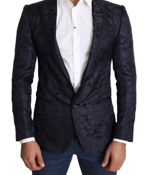 Dolce & Gabbana Elegant Silk Blend Martini Blazer in Blue Dolce & Gabbana 