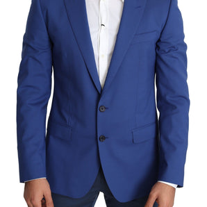 Dolce &amp; Gabbana Exquisite Blue Wool Martini Blazer Jacket