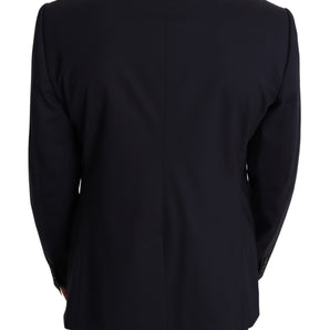 Dolce &amp; Gabbana Exquisite Black Wool Stretch Martini Blazer