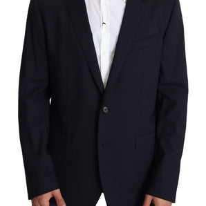 Dolce &amp; Gabbana Exquisite Black Wool Stretch Martini Blazer