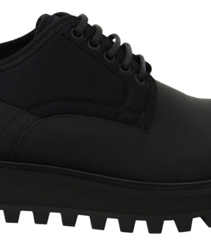Dolce & Gabbana Elegant Black Calfskin Derby Shoes Dolce & Gabbana 