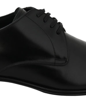 Dolce & Gabbana Elegant Black Leather Derby Shoes Dolce & Gabbana 