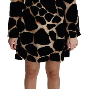 Dolce &amp; Gabbana Chic Giraffe Print Shift Mini Dress