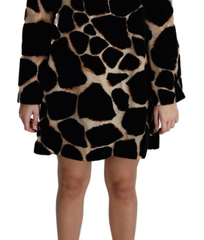 Dolce & Gabbana Chic Giraffe Print Shift Mini Dress Dolce & Gabbana 